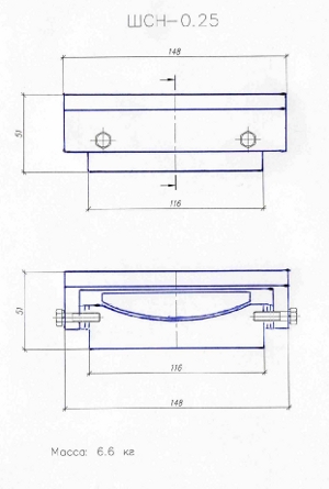 Конструктивная схема опорных частей минимизированных (на примере опорных частей под нагрузку 25 т)